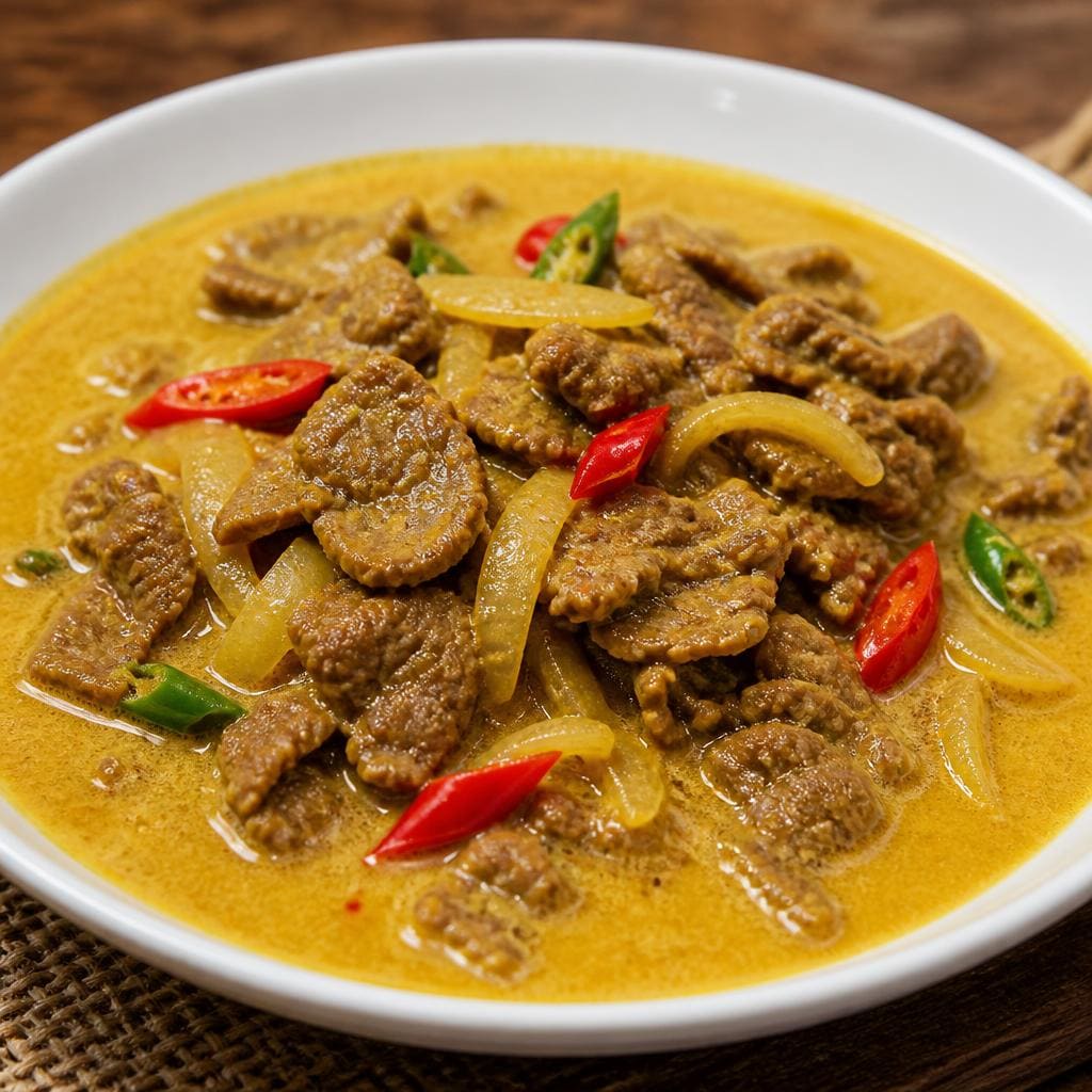 Oseng Daging Es Teler 77 dengan kuah santan